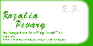 rozalia pivary business card